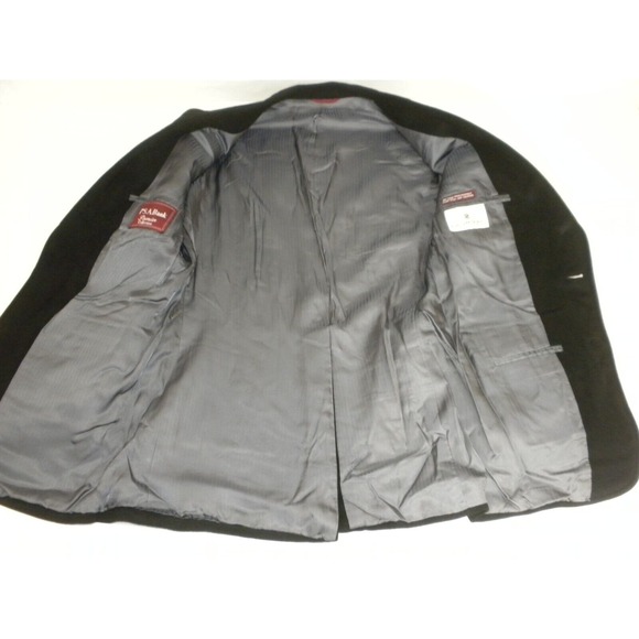 Jos A Bank Sport Coat Mens 38 Black Cashmere 2 Gold Button Vented Lined Vintage - Picture 7 of 16